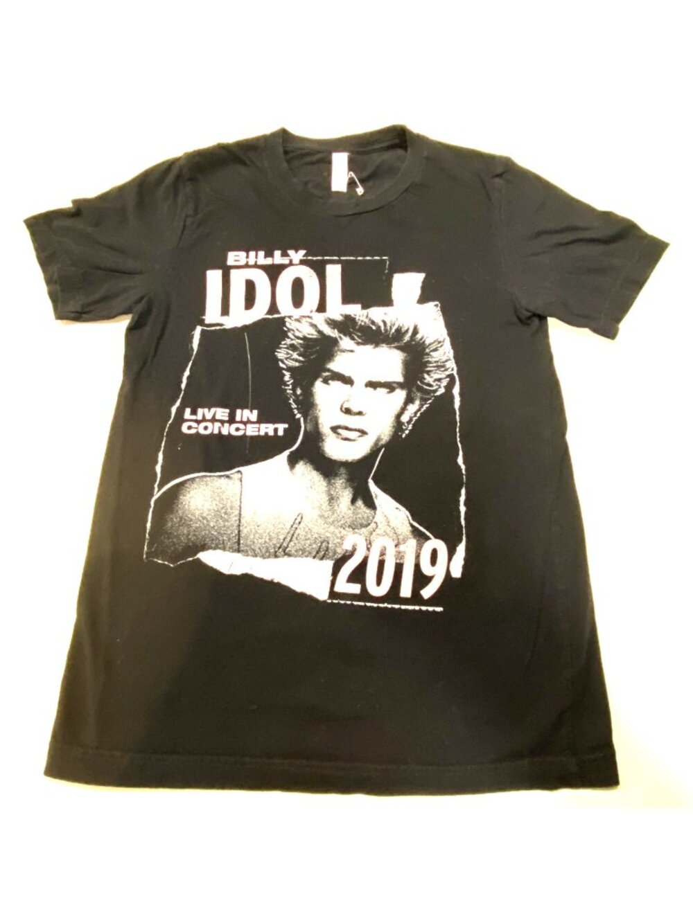 Billy Idol Men's Black S Concert Tour Graphic Bella+Canvas T-Shirt Cotton